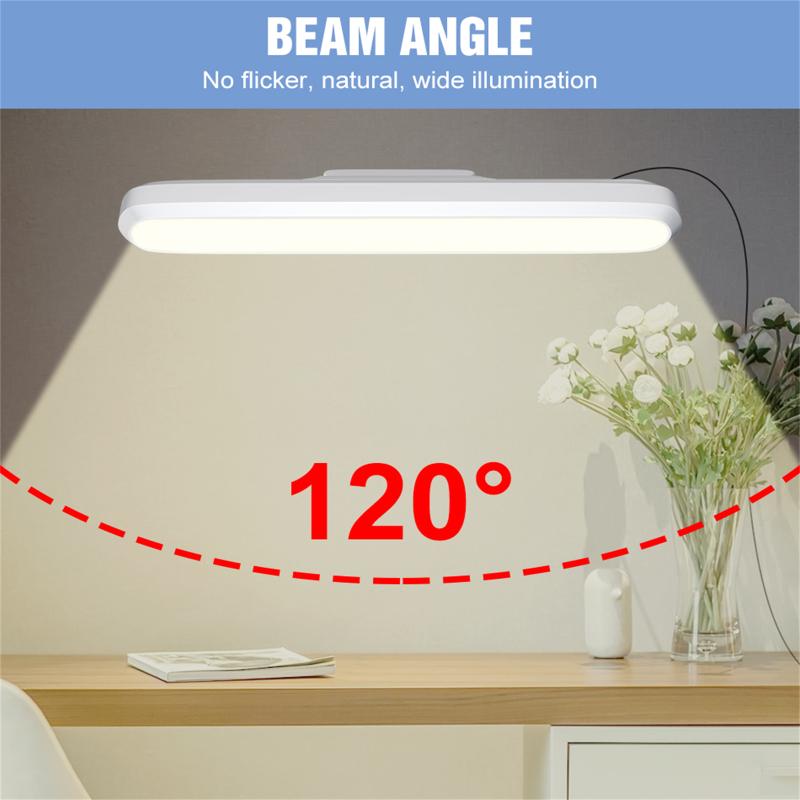 LED Bordlampe 3 Farger Justerbar Vinkel Øyebeskyttende Fjernkontroll Tidsstyring Leselampe Skrivebord