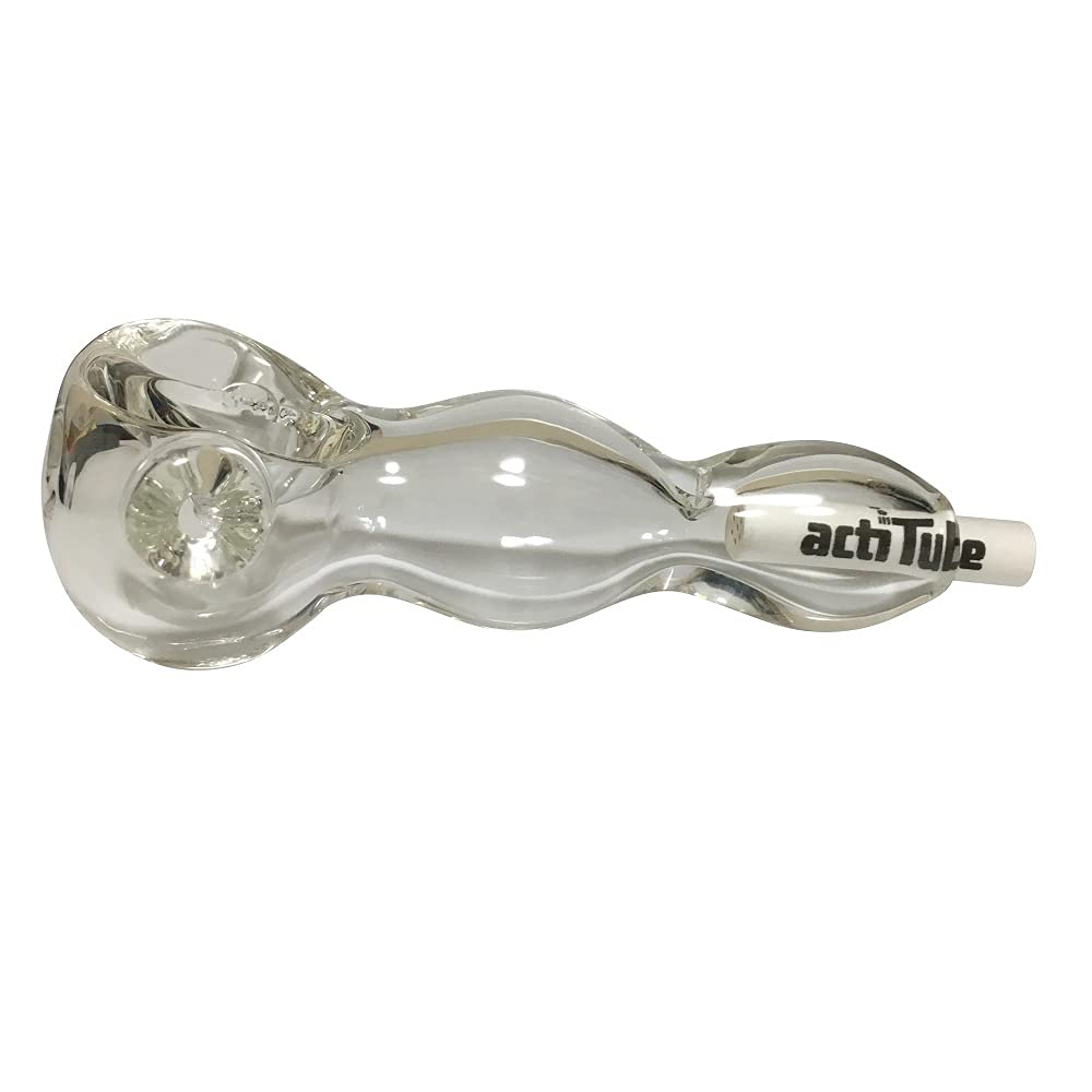 Actiwood Filter Glass Small [ActiTube/Tune Compatible] Heat-Resistant Pipe/Spoon (Long), Clear,