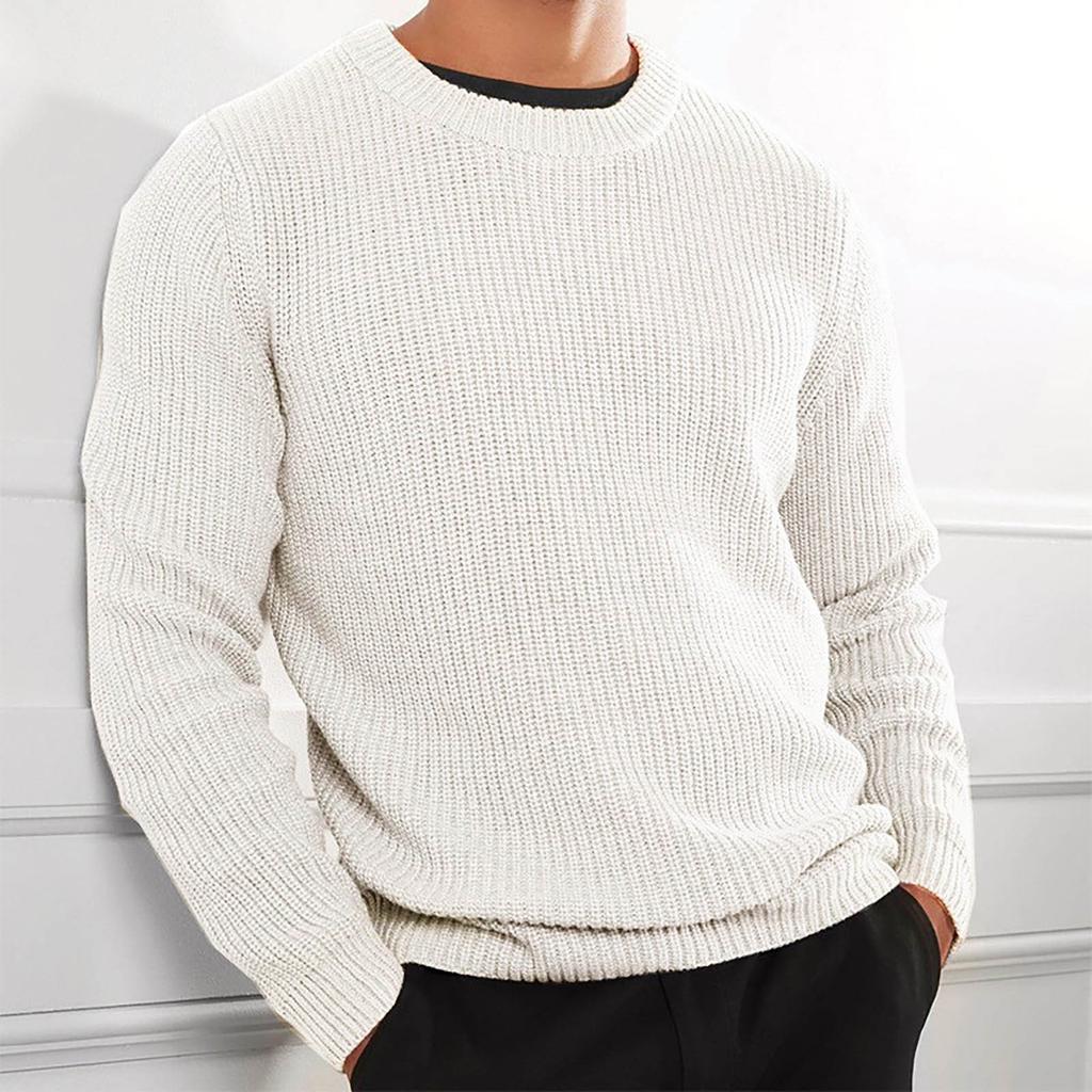 Men's Casual O-neck Loose Cotton Sweater Pullover