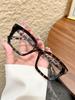 1Pc Square Frame Bean Flower Glasses with Clear Lenses Fashionable Casual Trendy Eyewear Suitable for Daily Wear and Office Use