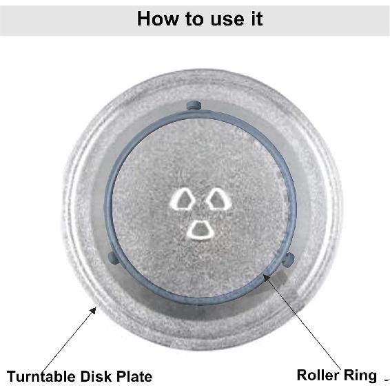 10.6"-12.4" Microwave Turntable Ring, 7.44 Inch Rotating Ring Roller, Middle Glass Plate Tray Support Holder, Replacement Inner Ring - for Microwave