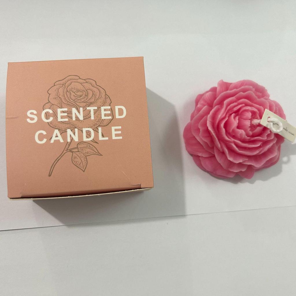 Peony Scented Candle – Handmade Valentine's Day Creative Ornament with Simulated Flower Bouquet