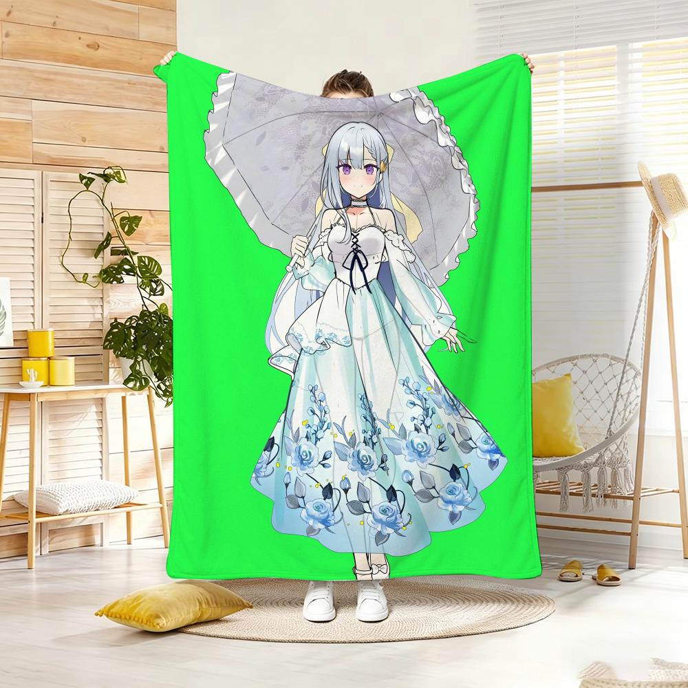 ANIME M-MagiRevo Throw Lightweight 240g Flannel Blanket Soft Skin-friendly for Summer Cooling