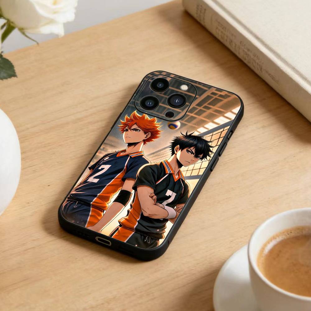 Anime H-Haikyuu Hinata Shoyo  Phone Case For iPhone17,16,15,14,13,12 Plus,Max Soft Silicone Black Cover