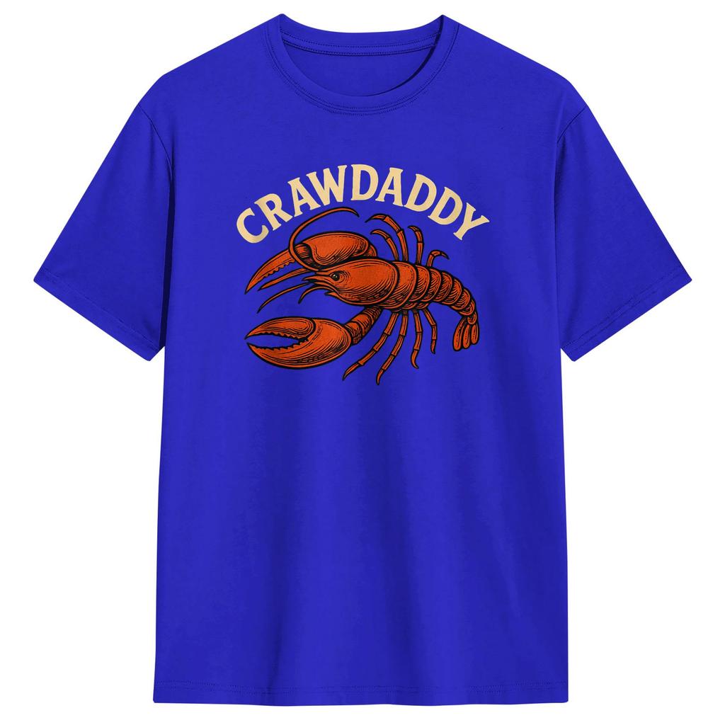 Funny Craw Daddy Crawfish Boil Dad Crawdad Mens T Shirts Novelty Tees Short Sleeve O Neck TShirt Cotton Birthday Gift Clothes