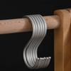 5pcs S Shaped Hooks Aluminum Alloy Clothes Hanger Bags Hats Towel Hanging Rack Multi-function Bedroom Railing S Hanger Hooks