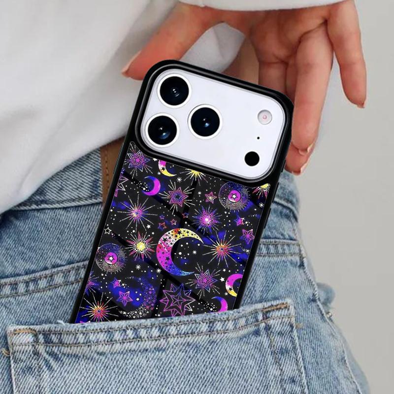 Sun And Moon Star Phone Case for iPhone 17ProMax 12 13 14 15 16e 17 Pro Max Plus Air Cover