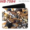 Attack on Titan Anime Faltbare Leder Geldbörse Kurzer Kartenhalter Cartoon Spiel Zubehör für Männer Frauen Braun