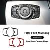 For Ford Mustang 2015- Carbon Fiber Car Headlight Control Switch Panel Trim Frame Decoration Sticker Interior Accessories