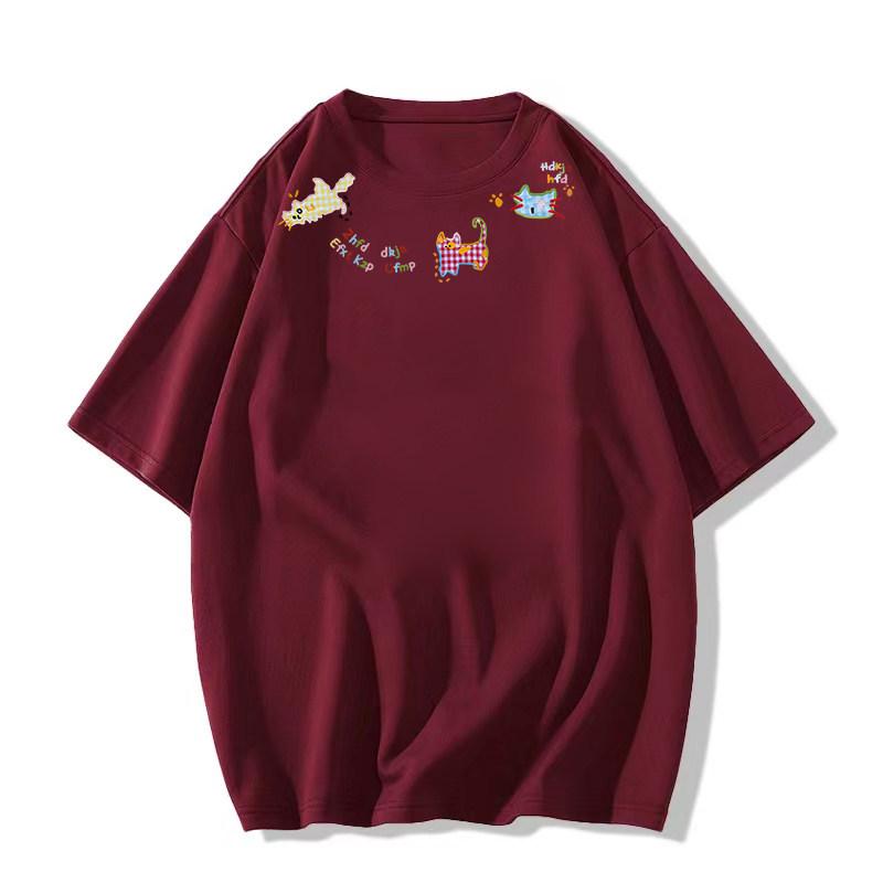 Women's Plus Size Retro Cartoon Short Sleeve T-shirt - American Summer Loose Fit, Petite Design Top