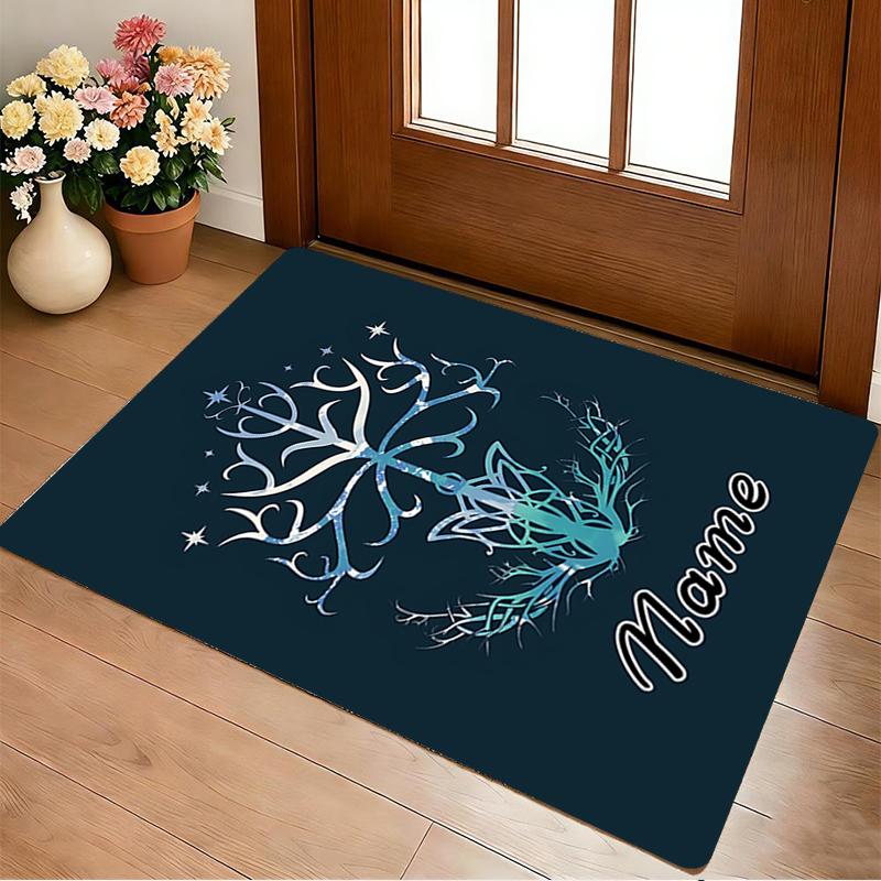 Custom Name Flame Courage Living Room Non-Slip Area Rug Soft Carpet for Bedroom Kids Playroom Sofa Office Home Decor Doormat