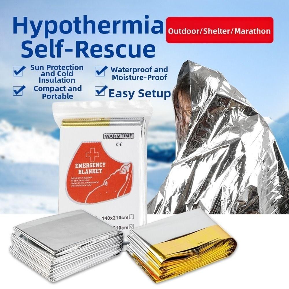Waterproof Emergency Survival Blanket Gold-Sliver Outdoor Survival Rescue Curtain 130/140/160x210cm Portable