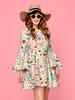 Retro 1970s Hippie Disco Print Women's Dress