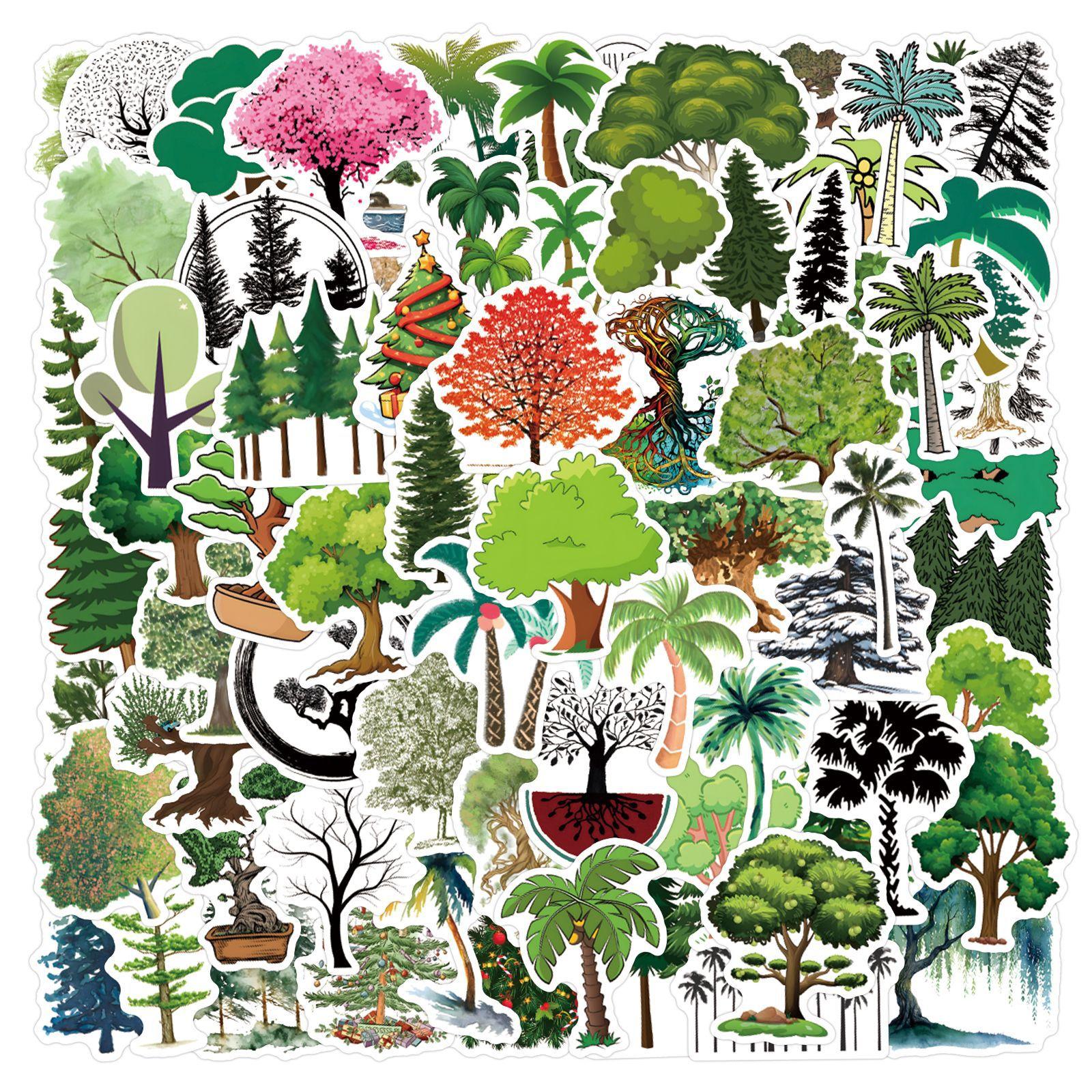 

110 Tree Tree Plant Graffiti Stickers Decorative Scooter Laptop DIY Stickers