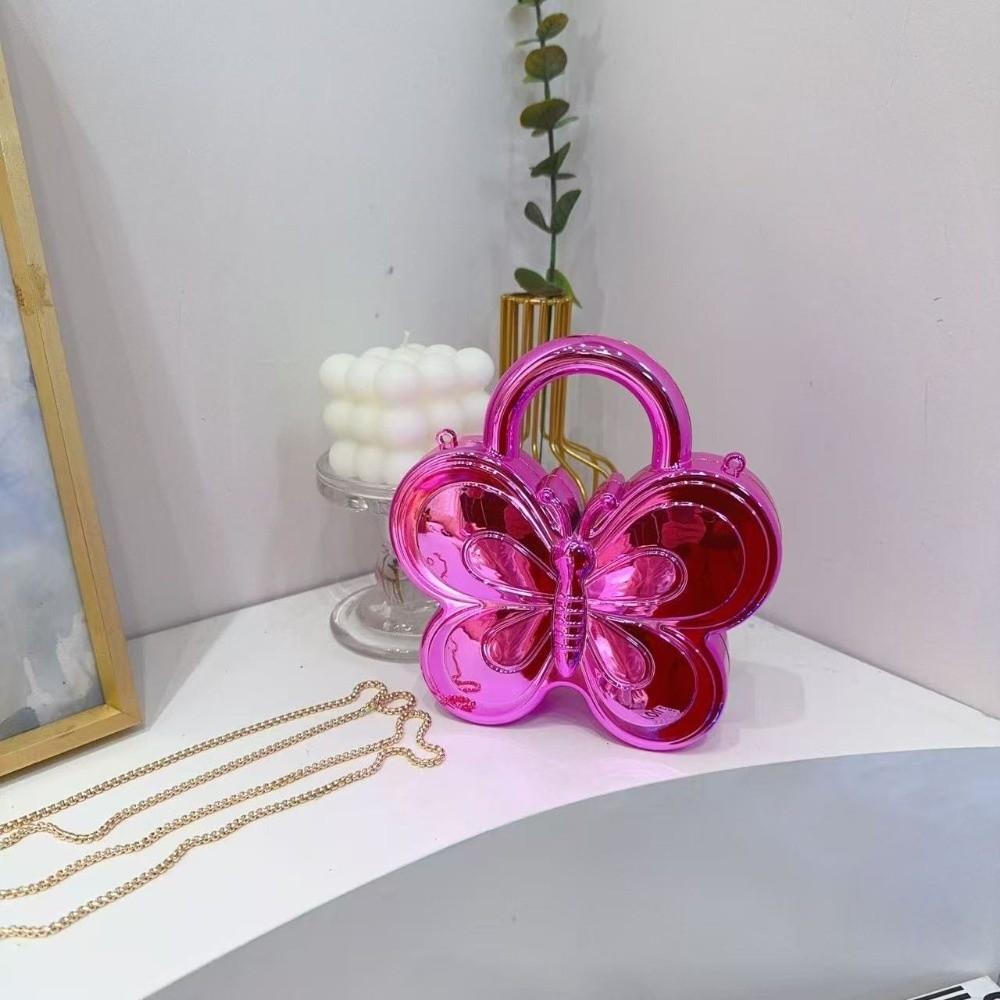 Glänzende Schmetterlingsförmige Umhängetasche Mini-Kupplungstasche Elegante Acryl-Abendtasche Party