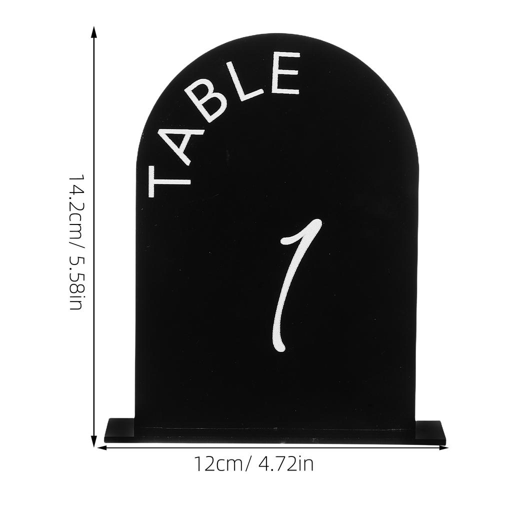 10Pcs Black Acrylic Table Numbers Wedding Arched 3D Design Self Stand Table Number Plates for Reception Event Restaurant Cafe