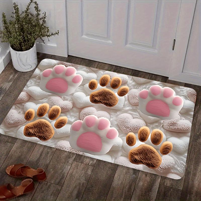 Soft plush cat claw print pad, pink and brown claw design