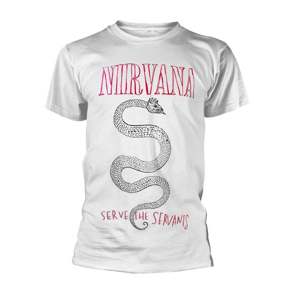 Men s Nirvana Serpent Snake T-shirt X-Large White S