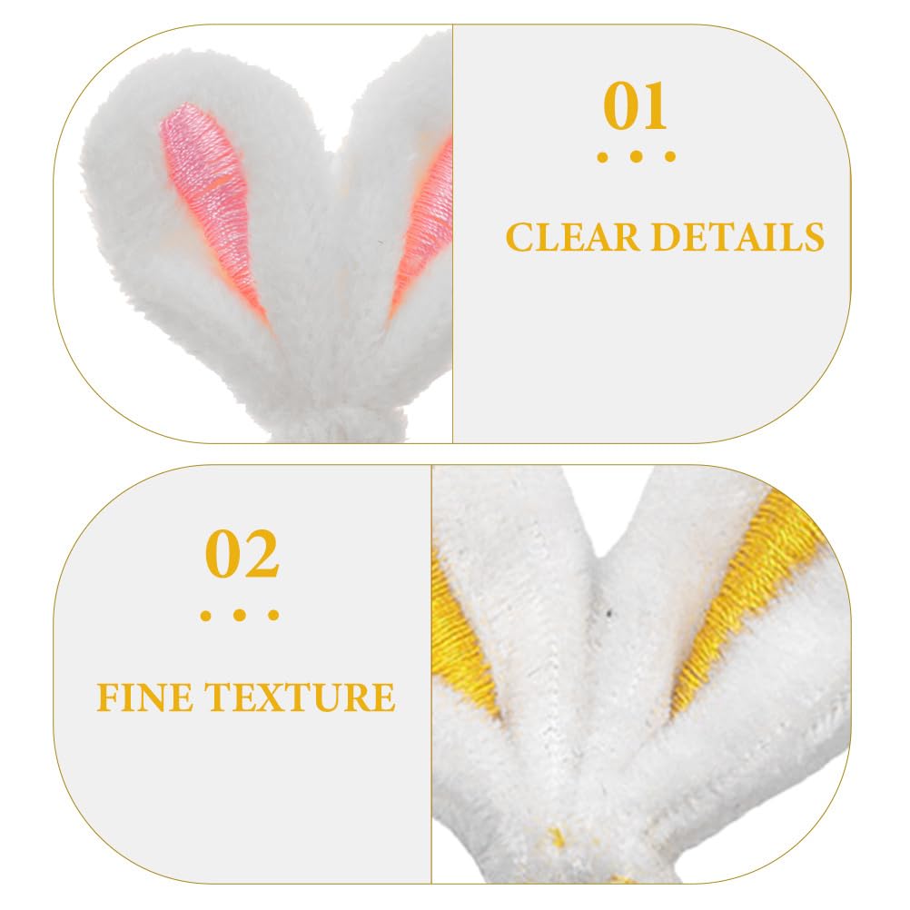 MAGICLULU 30pcs Plush Bunny Ear Hair Clip Decoration Easter DIY Rabbit Ears Hairpins Hair Barrettes Headwear Fabric Charm DIY Craft Easter Party