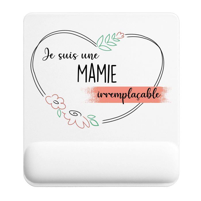 Tapis de souris - PLANETEE - Mamie irremplaçable - 22x18 cm - Épaisseur 3 mm - Surface antidérapante