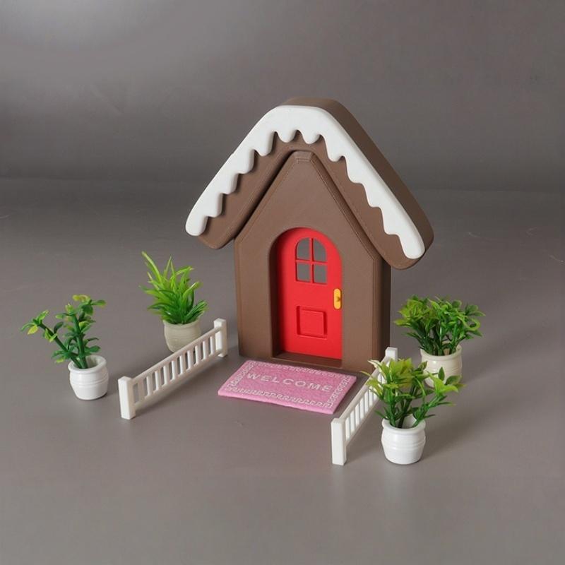 1Pcs Dollhouse Window Door Prop Mini Door Head Fence Courtyard Simulation Model Miniature Garden Scene Diy Furniture Decoration