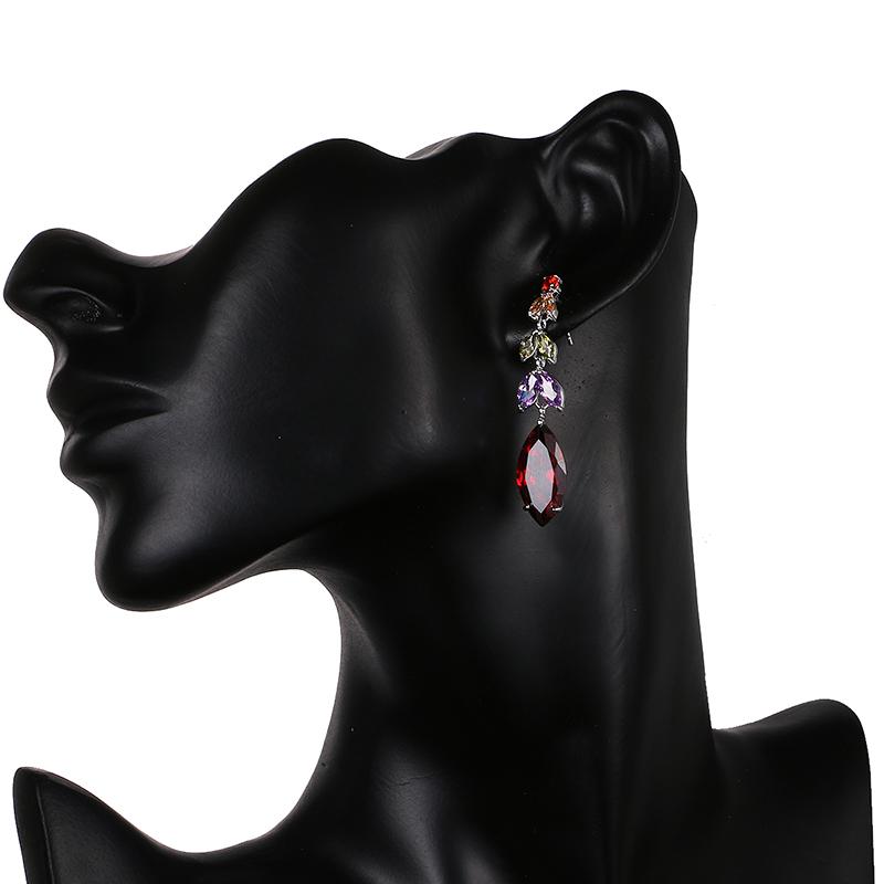 Emmaya Fabrikkpris Fargerike Zircon Øredobber For Kvinner Hvitt Gull Farge Krystallsmykker Nye ankommer til nyttårsgave