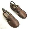 Pied Du Lapan Crepe Sole Leather Desert Boots Size 38 23.5-24.5 Brown T-Strap Shoes(USED)