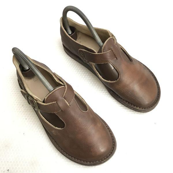 Pied Du Lapan Crepe Sole Leather Desert Boots Size 38 23.5-24.5 Brown T-Strap Shoes(USED)