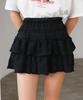 HYFVE Lace Frill Tiered Elastic Mini Skirt