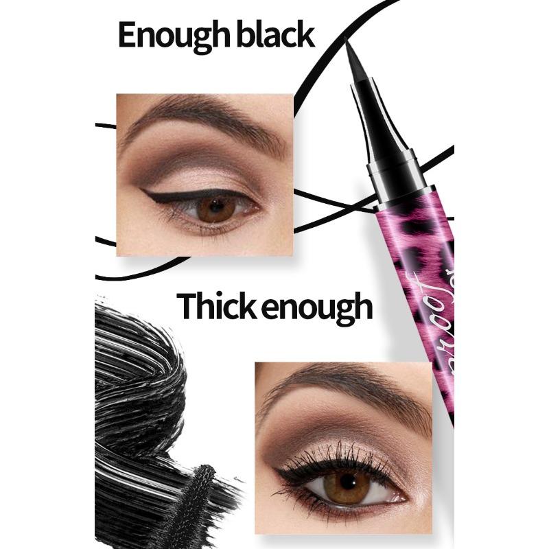 Red Leopard Print Mascara Eyeliner Set Makeup Set Is Waterproof and Stain-free