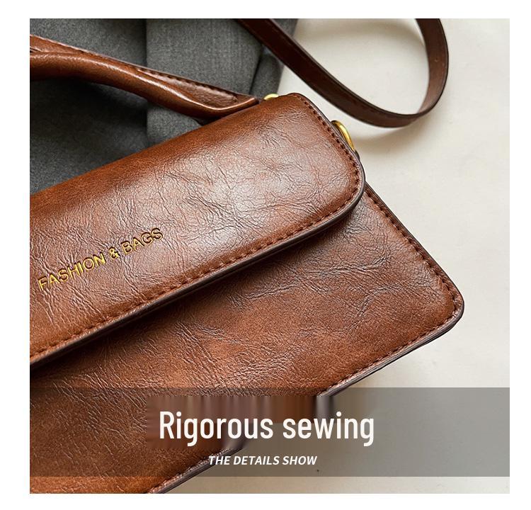 Dámská retro malá čtvercová kabelka 2024 - Nová podzimní/zimní móda, Jednoramenní crossbody taška