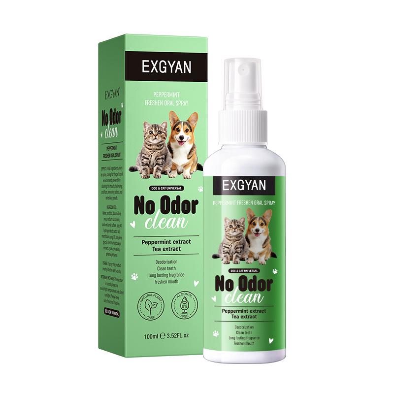 EXGYAN Mint Fresh Breath Spray for Dogs and Cats - Oral Hygiene Mouthwash