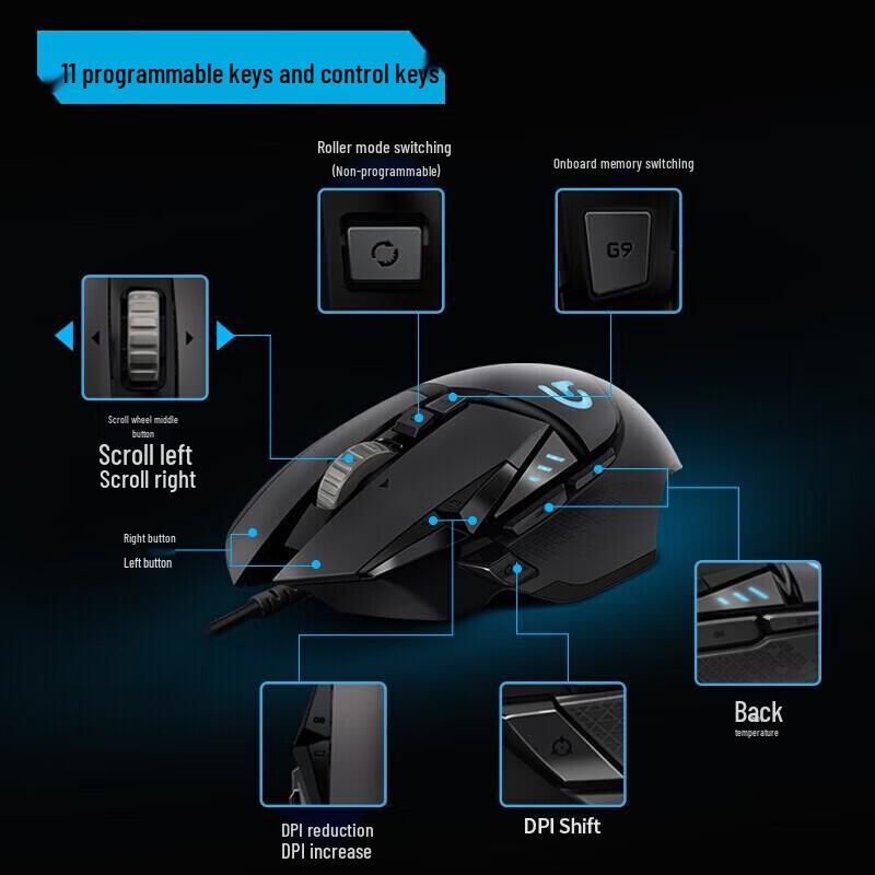 Logitech G502 HERO RGB Wired Gaming Mouse