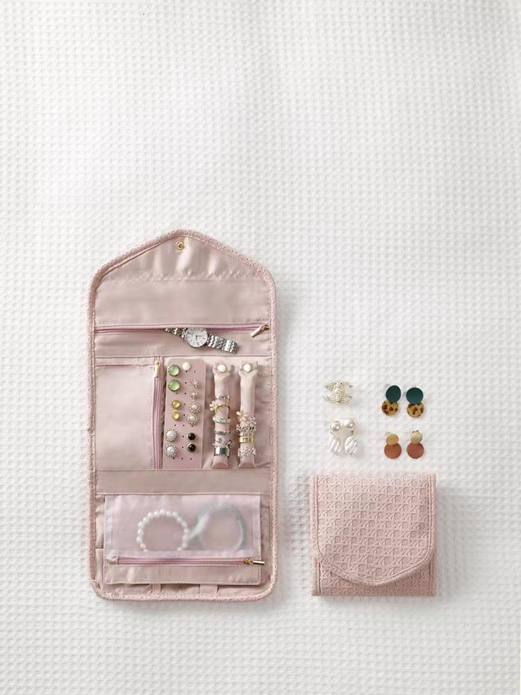 Portable Folding Jewelry Bag - Multifunctional Travel Necklace & Earring Organizer