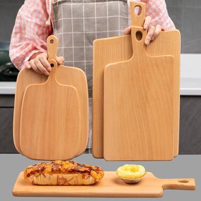 HEMU Beech Chopping Blocks Kitchen Wood Food Plate Wooden Pizza Sushi Bread Whole Wood Tray Cutting Board No Paint