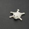 3D Printed Melting Cat Figurine Lazy Flattened Sleeping Cat Statue with Matte White