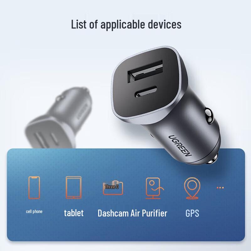 Ugreen PD20W Dual-Port Fast Car Charger