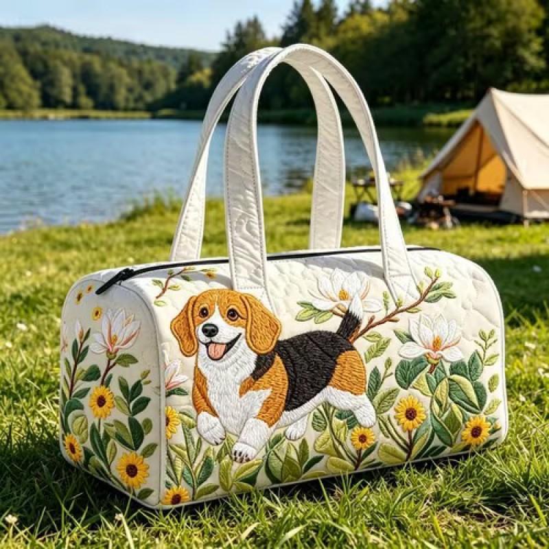 TEMU Quilted Travel Bag Fashion Print Womens Yoga Tote Gym