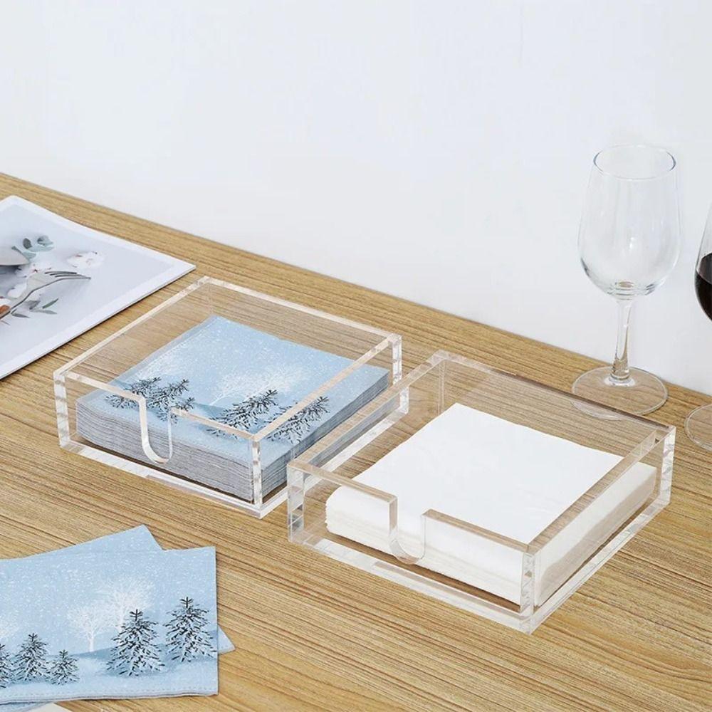 Acrylic Tissue Box Modern Guest Towel Holder Household Tissue Paper Dispenser Case  Restaurant