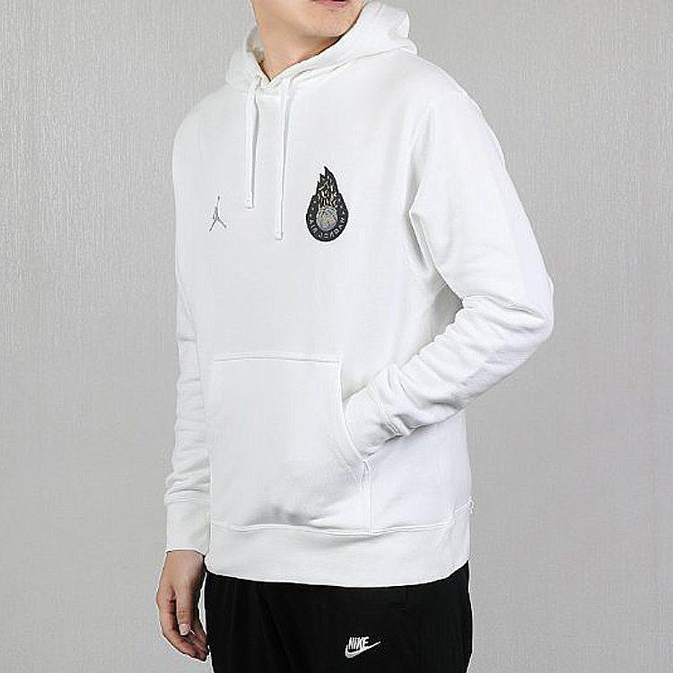 Jordan Sweatshirts Men's White Hooded Moderate Regular CJ9093-100