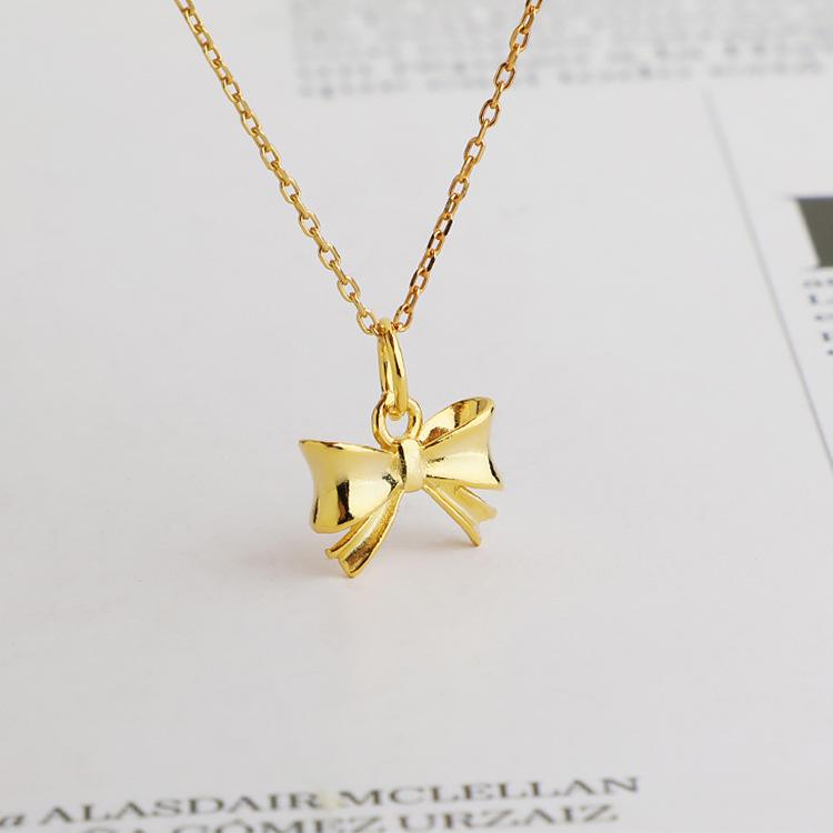 S925 Sterling Silver Bow Pendant: DIY Crystal Pearl Bracelet/Necklace Jewelry Accessory