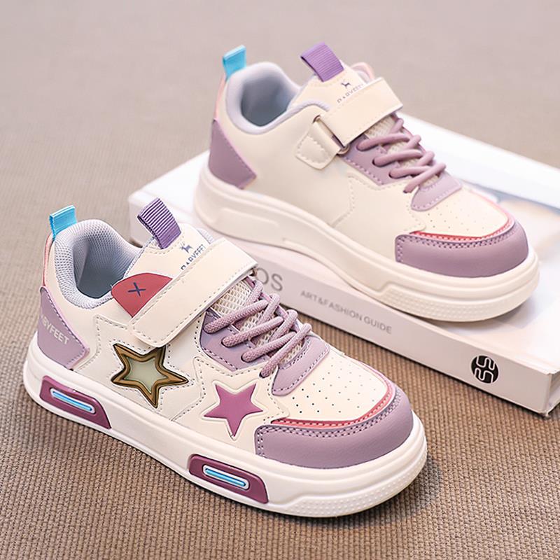 

New spring models of girls shoes, children s sports shoes, large children s Velcro sneakers, low-top spring and autumn trendy sneakers for girls 26Code