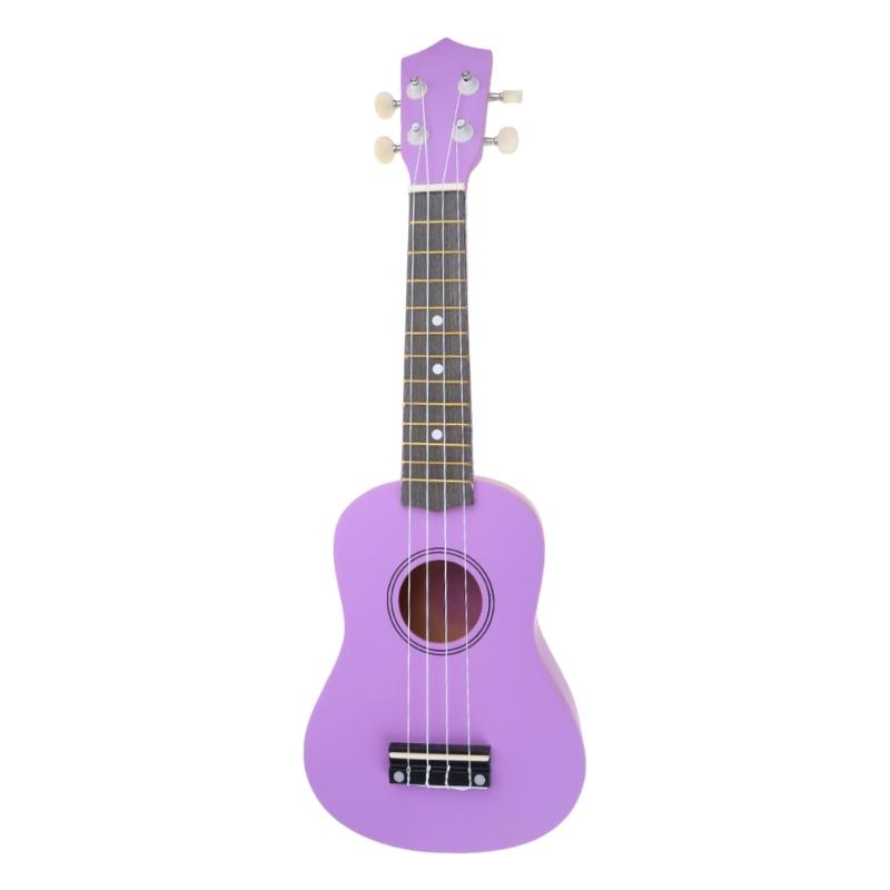Красочная 21-дюймовая укулеле, четырехструнная, деревянная, уке, укулеле для начинающих, с деликатным прикосновением и прочным корпусом, красивые мелодии фиолетовый