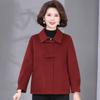 Short Double Sided Wool Coat for Women Spring Autumn Moms Middle Aged Petite Outerwear
