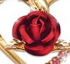 Gold-plated Heart-shaped Ruby Rose Pendant Necklace Love Necklace Romantic Luxury Anniversary Gift