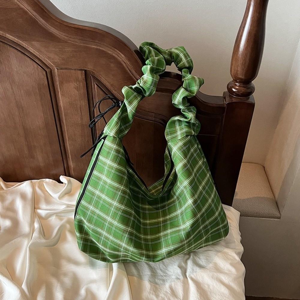 Vintage kostkovaná crossbody taška Japonská dámská taška přes rameno Ins kostkovaná taška přes rameno pro dojíždění