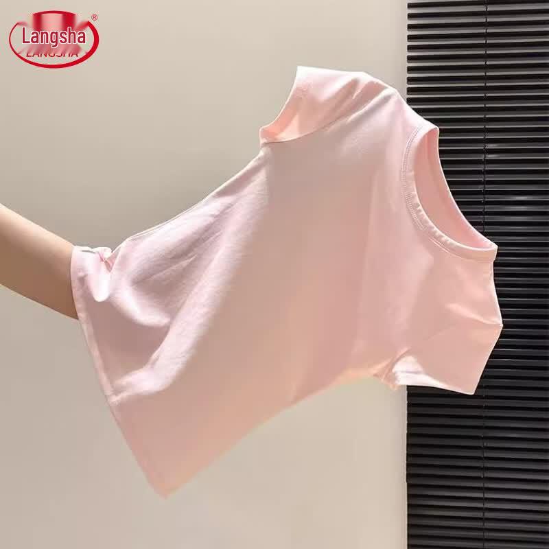 Langsha Women's Round Neck Short Sleeve T-shirt
