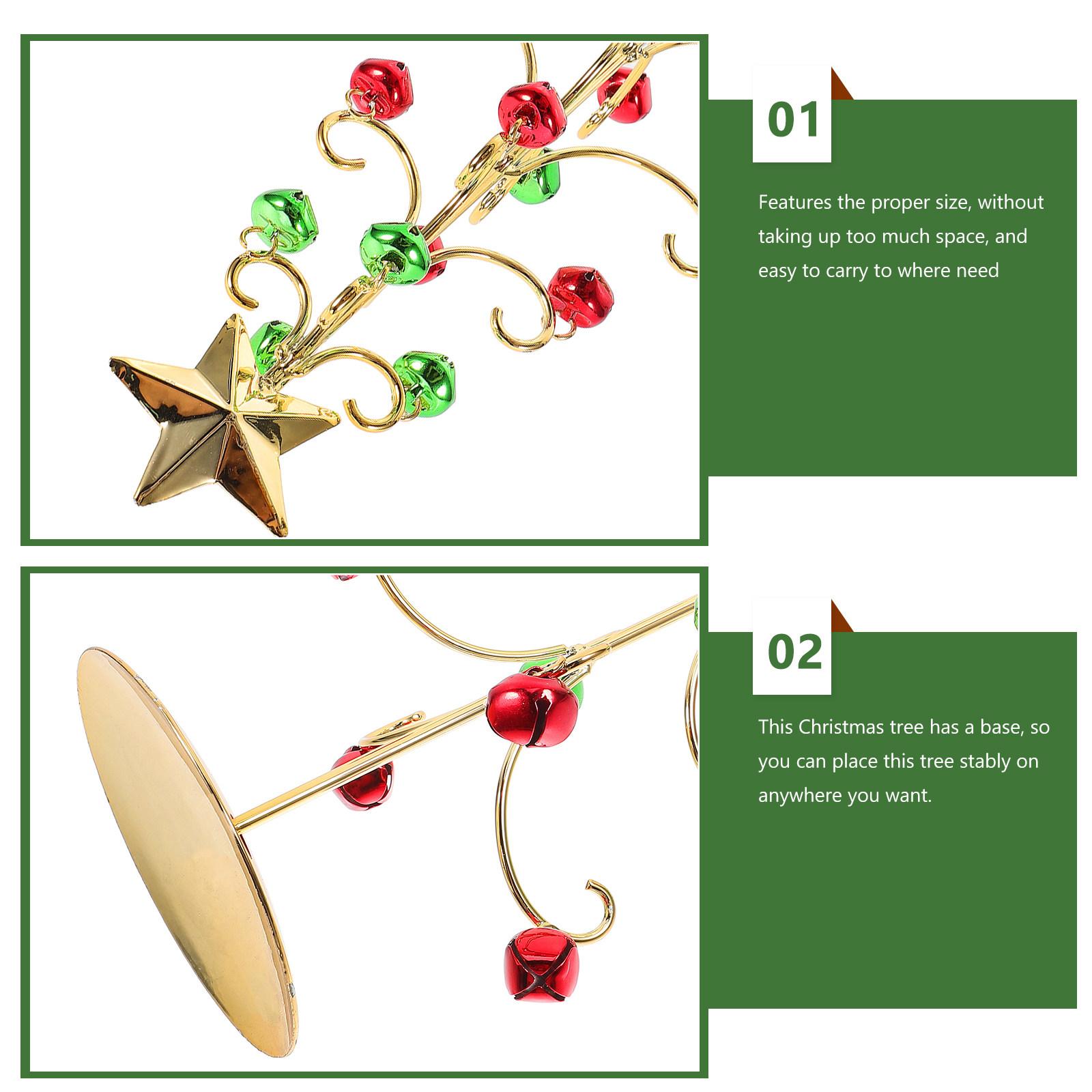 

Iron Christmas Tree Small Xmas Tabletop Decor Ornament Bell Metal Christmas Holiday Decorative Adornment Office Cafe Restaurant other