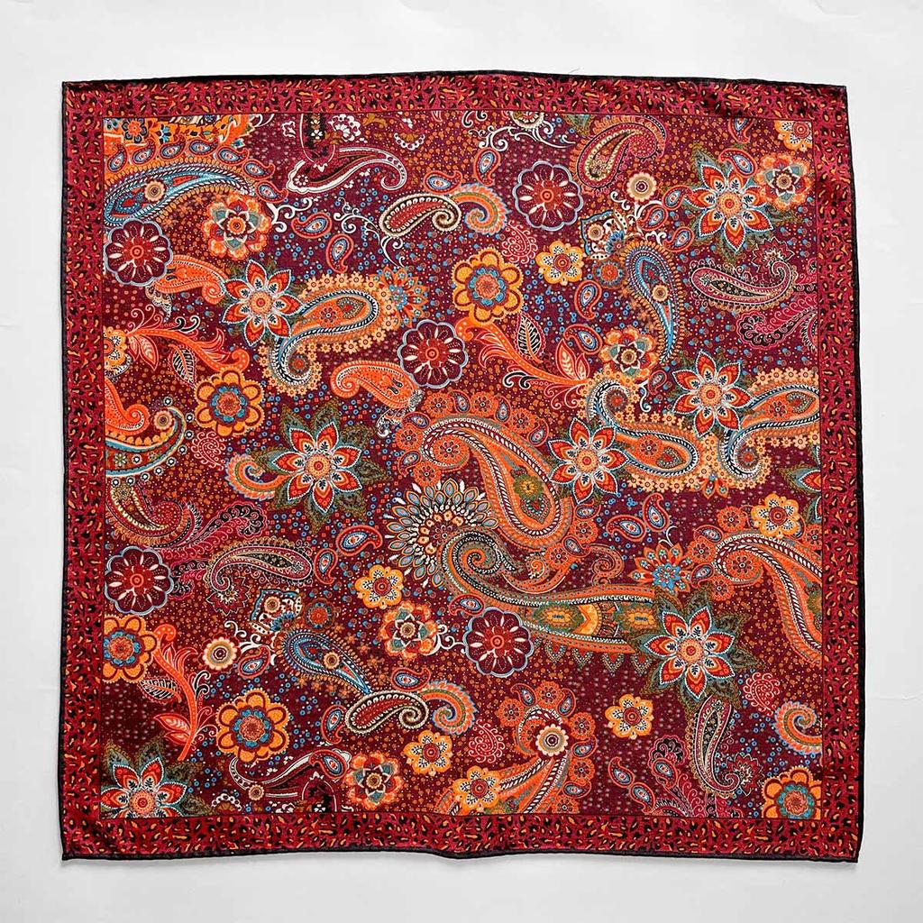 Summer New Cashew Flower Classic Silk Fashion Small Square Scarf Neck Versatile Sunscreen Shawl Women