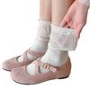 Spring and Summer Lightweight Lace-up Pile-up Socks for Children, Pure Cotton Socks with Plain Color, Breathable, Letter Patterned, Long Tube Socks